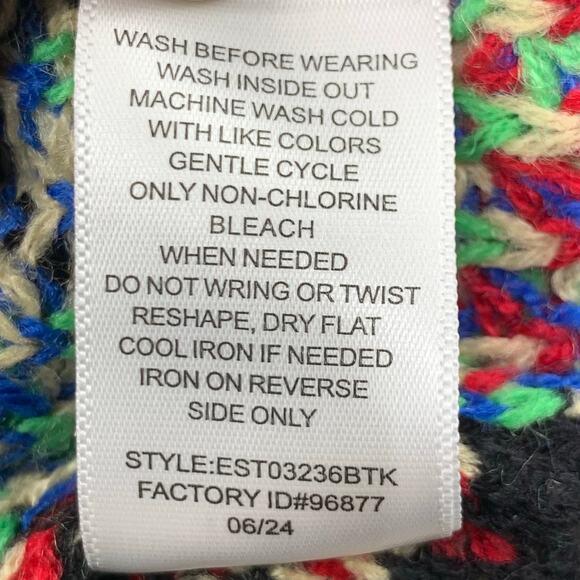 NWT Jollidays Ugly Christmas Sweater Beary Merry Mens Large Tall Santa Hat Bear - Picture 10 of 10